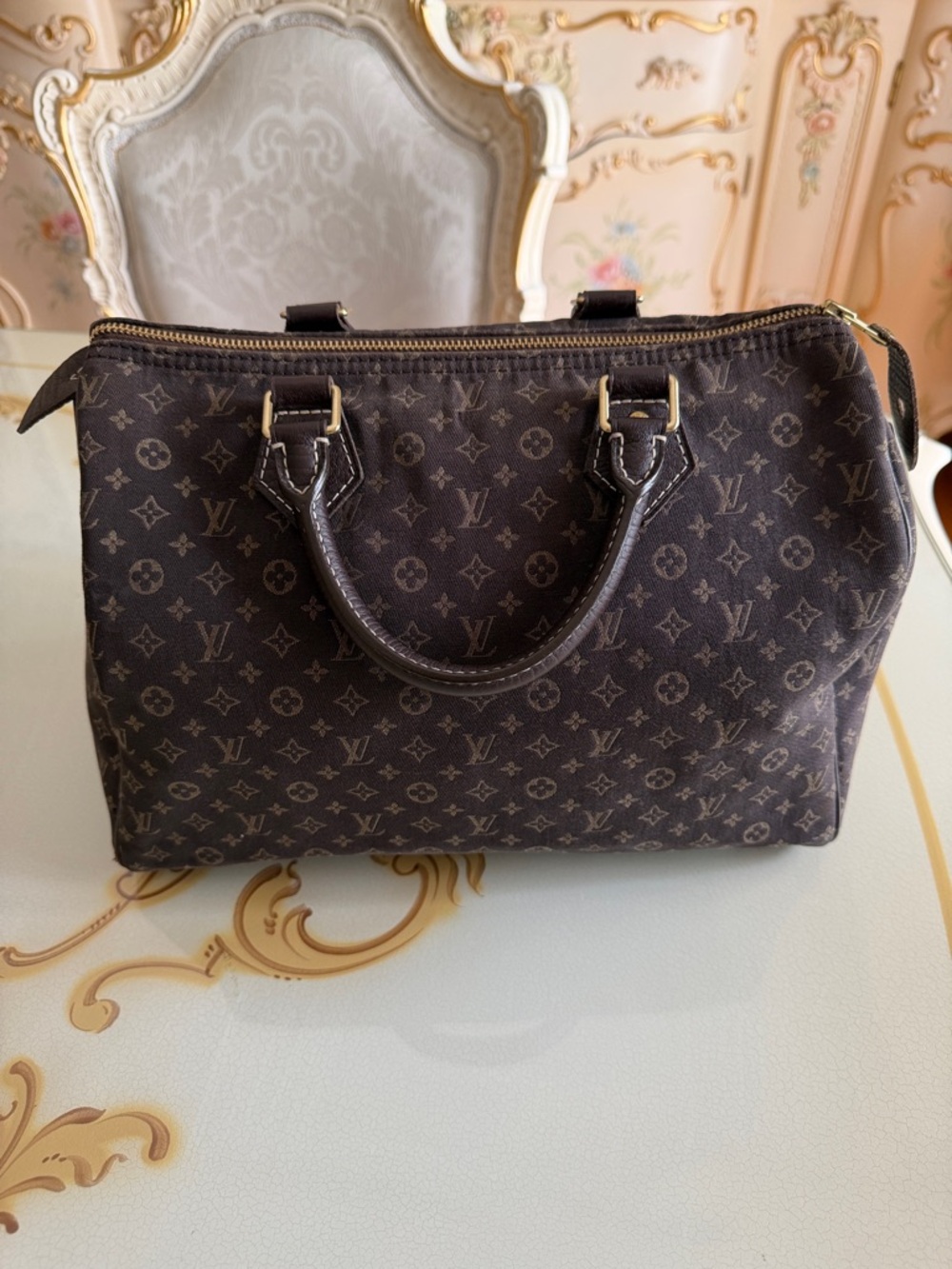 LOUIS VUITTON MINI LIN SPEEDY 30